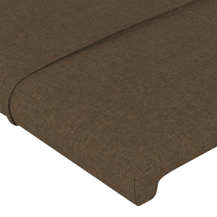 sengegavl med kanter 147x23x118/128 cm stof mørkebrun