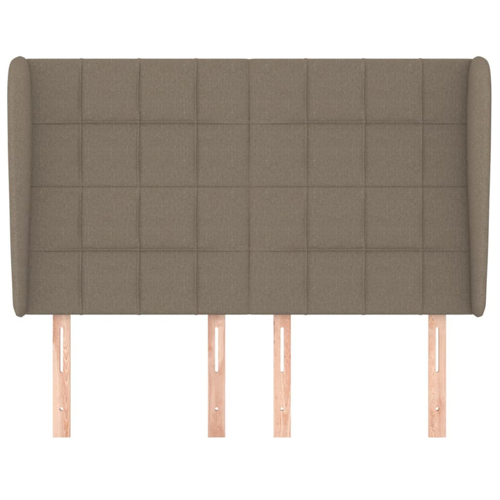 sengegavl med kanter 147x23x118/128 cm stof gråbrun