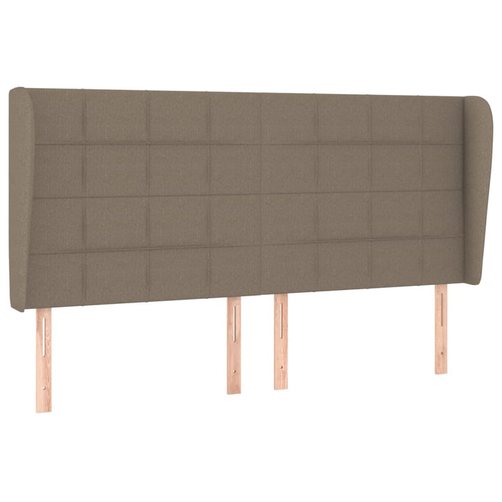 sengegavl med kanter 163x23x118/128 cm stof gråbrun