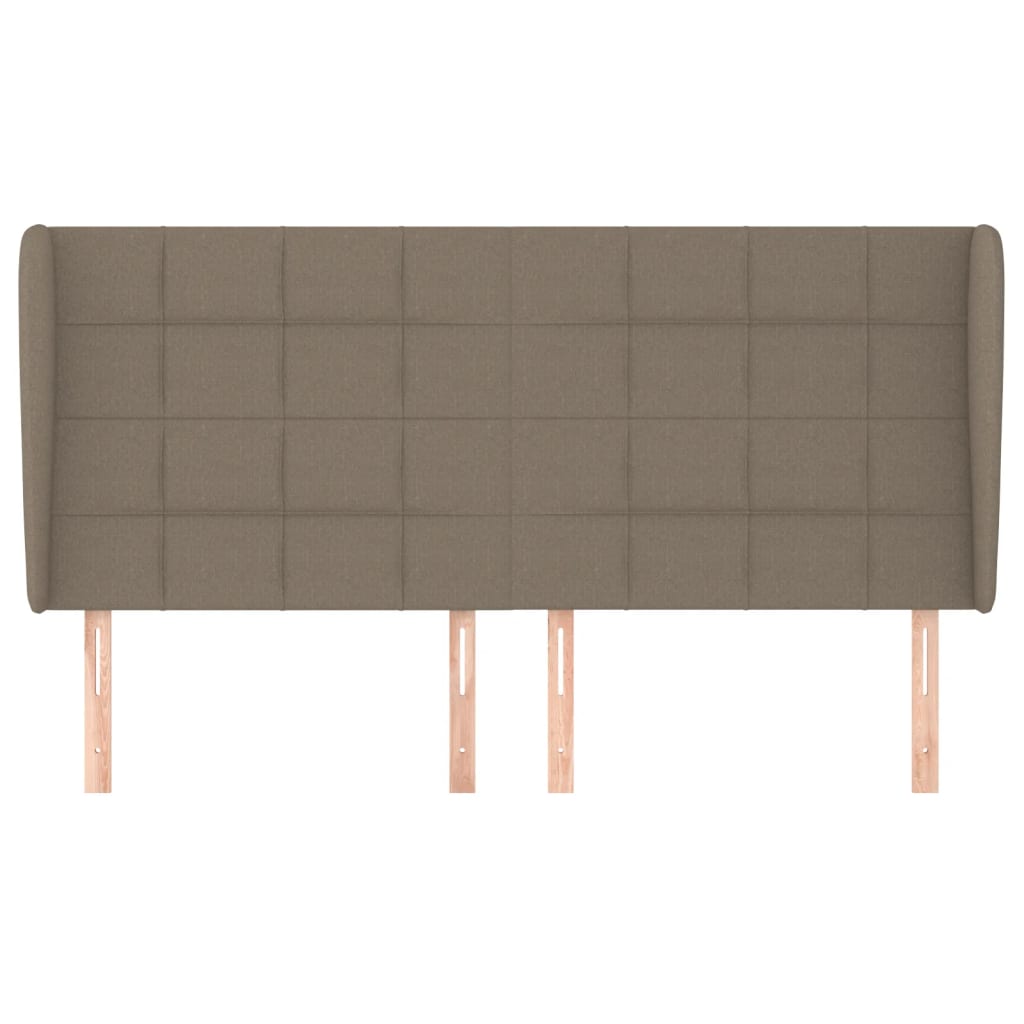 sengegavl med kanter 163x23x118/128 cm stof gråbrun