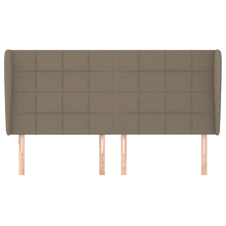 sengegavl med kanter 163x23x118/128 cm stof gråbrun