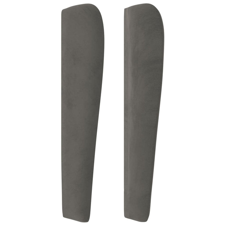 sengegavl med kanter 163x23x118/128 cm fløjl sort