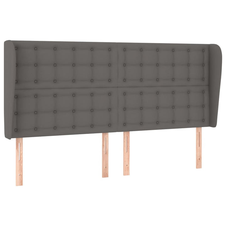 sengegavl med kanter 163x23x118/128 cm kunstlæder grå