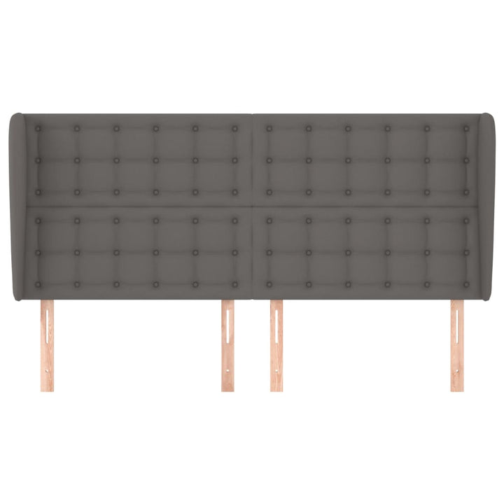 sengegavl med kanter 163x23x118/128 cm kunstlæder grå