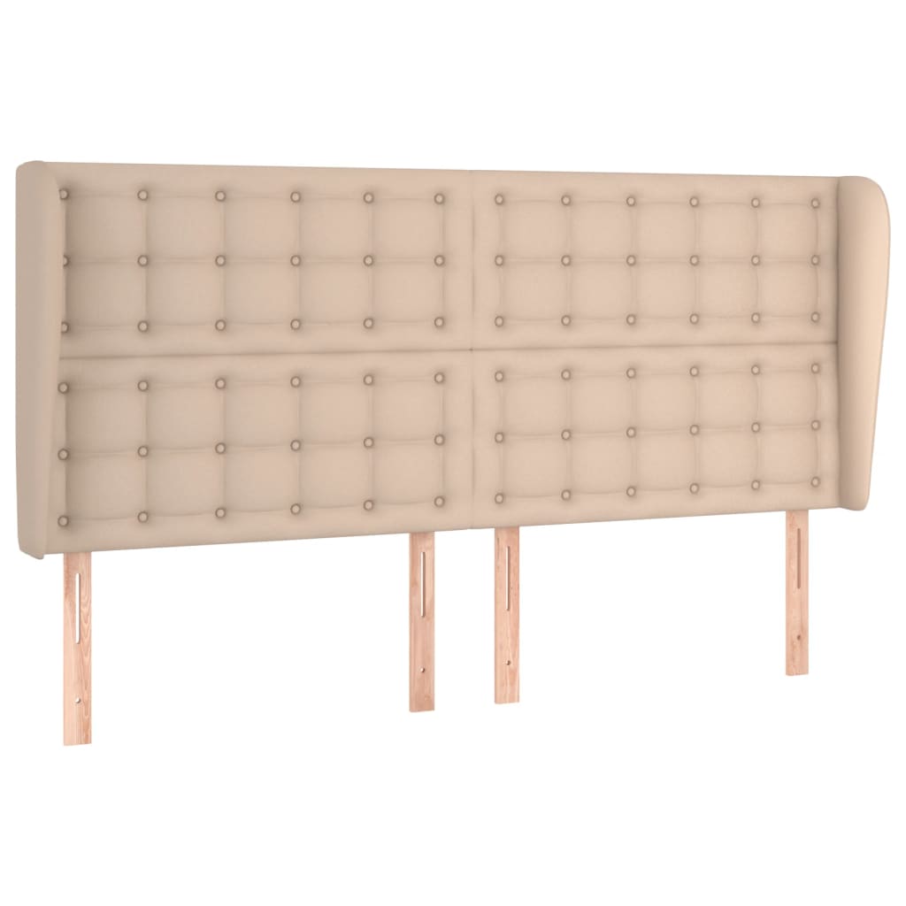 sengegavl med kanter 163x23x118/128 cm kunstlæder cappuccino