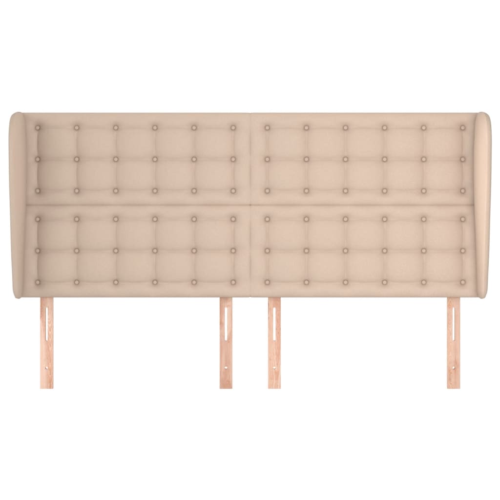 sengegavl med kanter 163x23x118/128 cm kunstlæder cappuccino