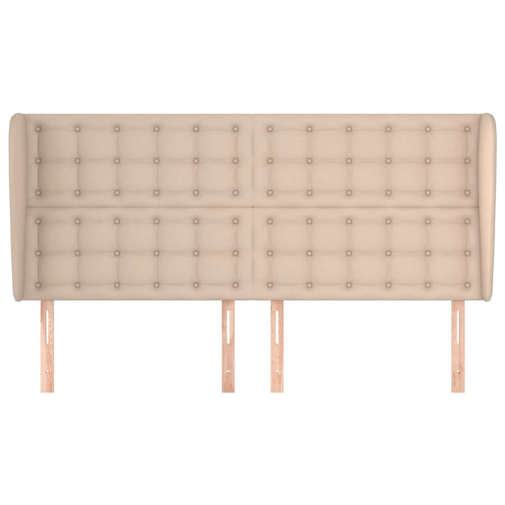 sengegavl med kanter 163x23x118/128 cm kunstlæder cappuccino