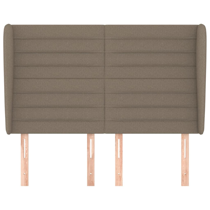 sengegavl med kanter 147x23x118/128 cm stof gråbrun