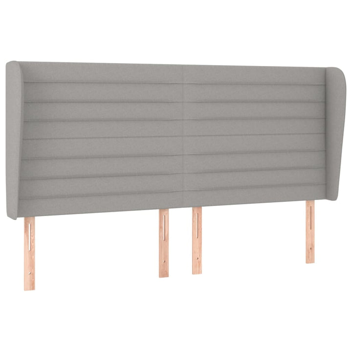 sengegavl med kanter 163x23x118/128 cm stof lysegrå