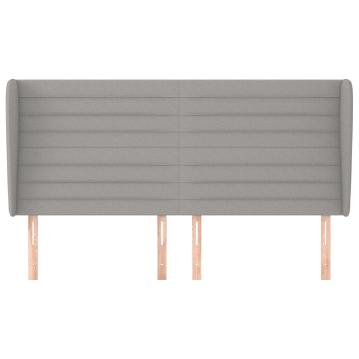 sengegavl med kanter 163x23x118/128 cm stof lysegrå