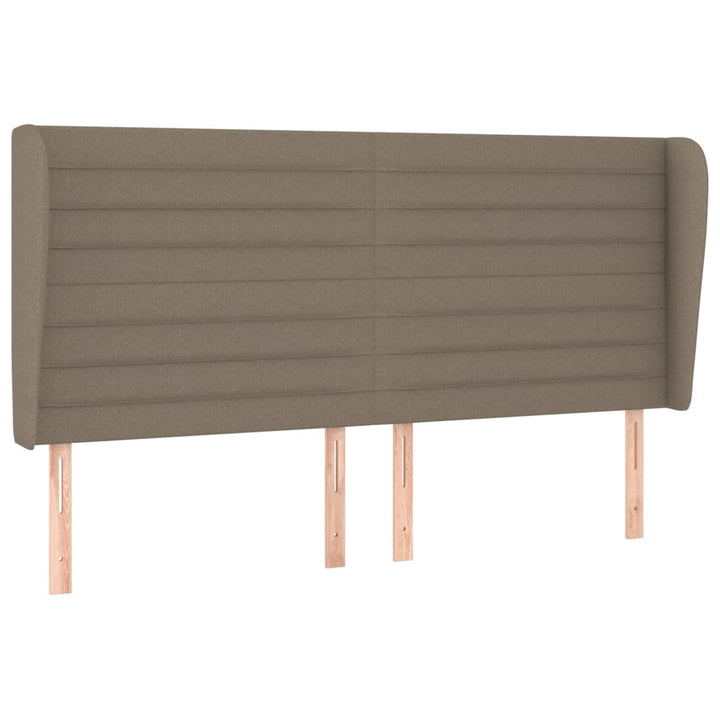 sengegavl med kanter 163x23x118/128 cm stof gråbrun