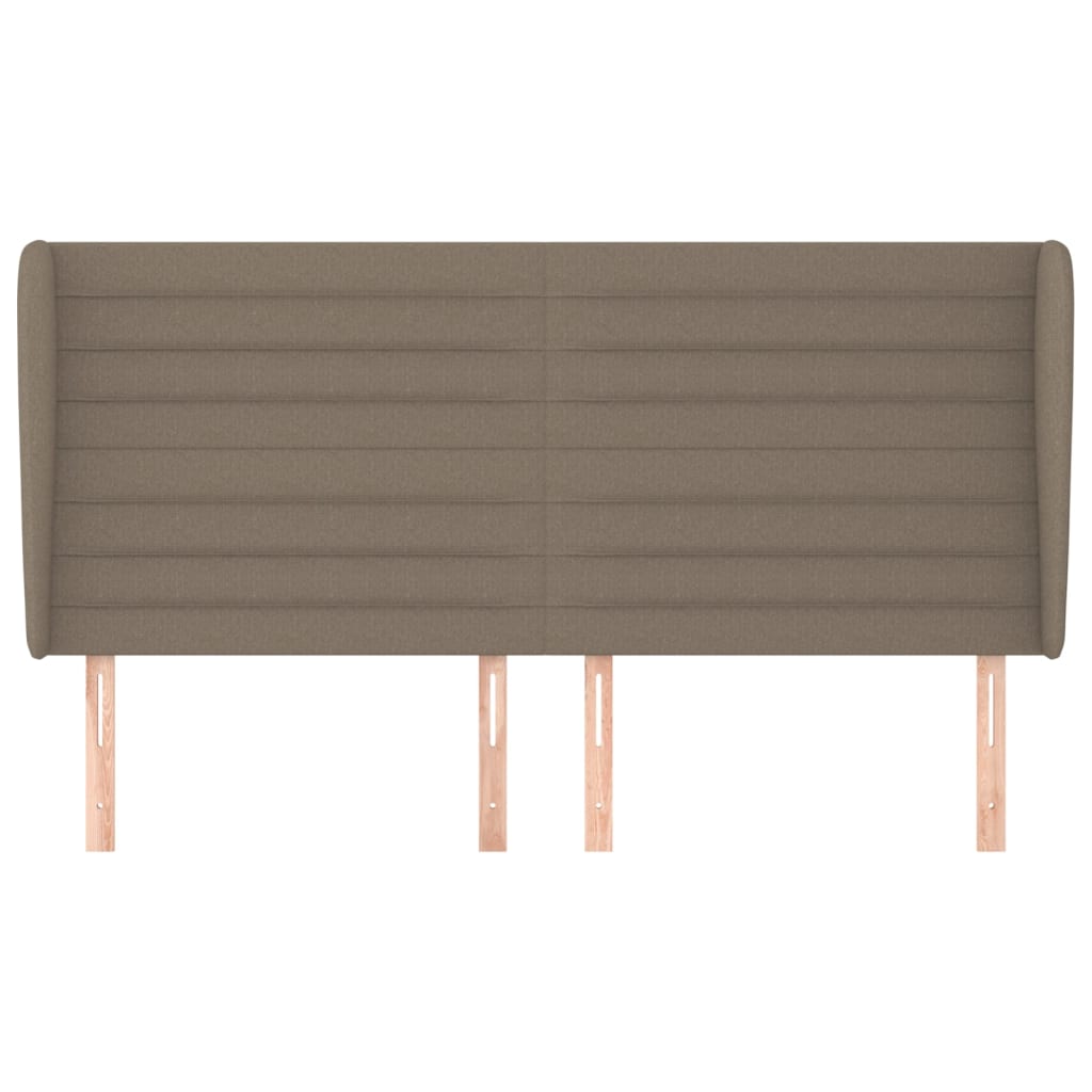 sengegavl med kanter 163x23x118/128 cm stof gråbrun