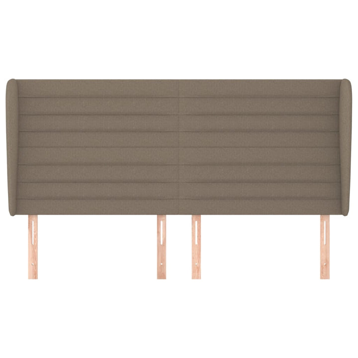 sengegavl med kanter 163x23x118/128 cm stof gråbrun