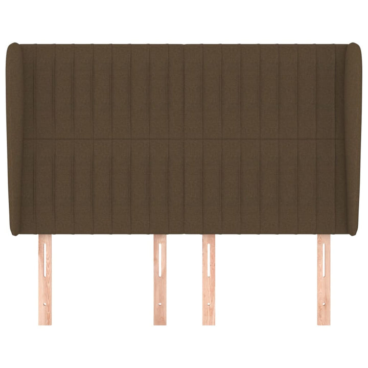 sengegavl med kanter 147x23x118/128 cm stof mørkebrun