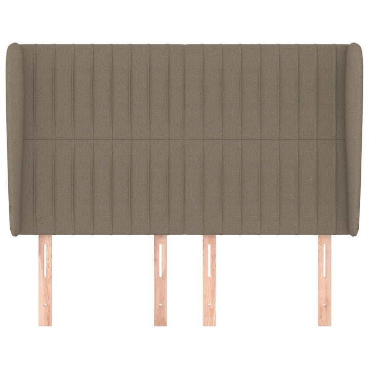 sengegavl med kanter 147x23x118/128 cm stof gråbrun