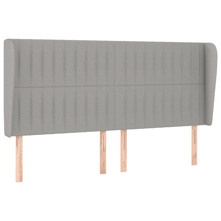 sengegavl med kanter 163x23x118/128 cm stof lysegrå