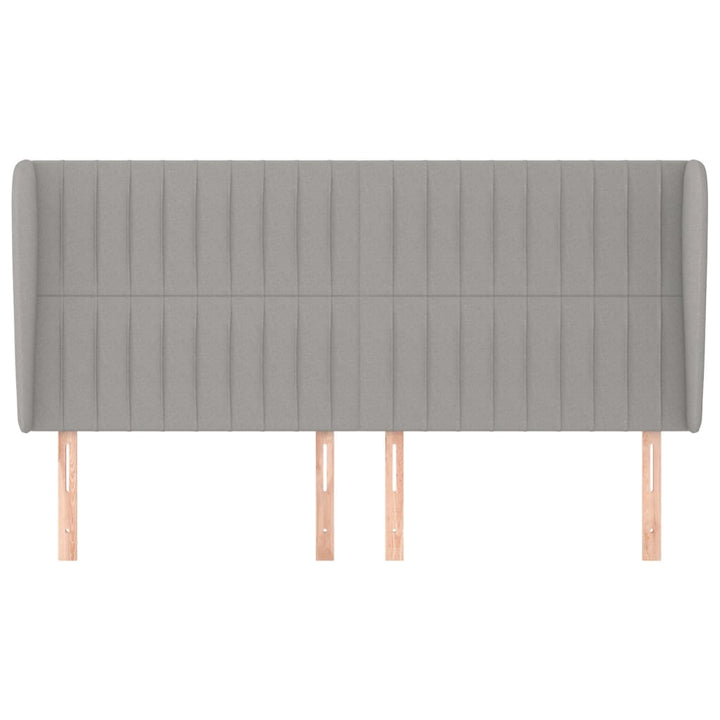 sengegavl med kanter 163x23x118/128 cm stof lysegrå