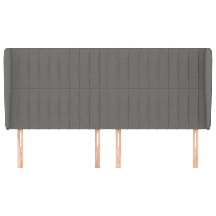 sengegavl med kanter 163x23x118/128 cm stof mørkegrå