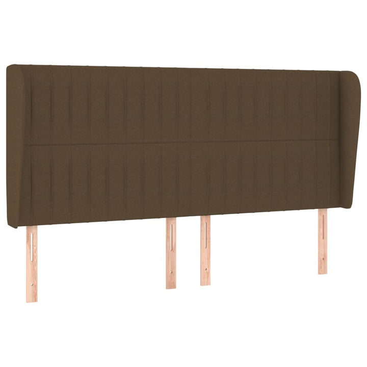 sengegavl med kanter 163x23x118/128 cm stof mørkebrun