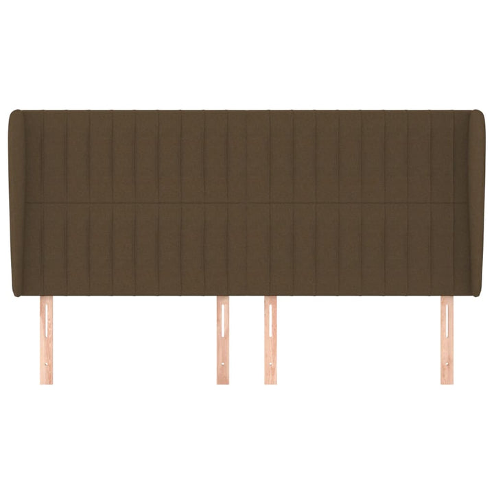 sengegavl med kanter 163x23x118/128 cm stof mørkebrun