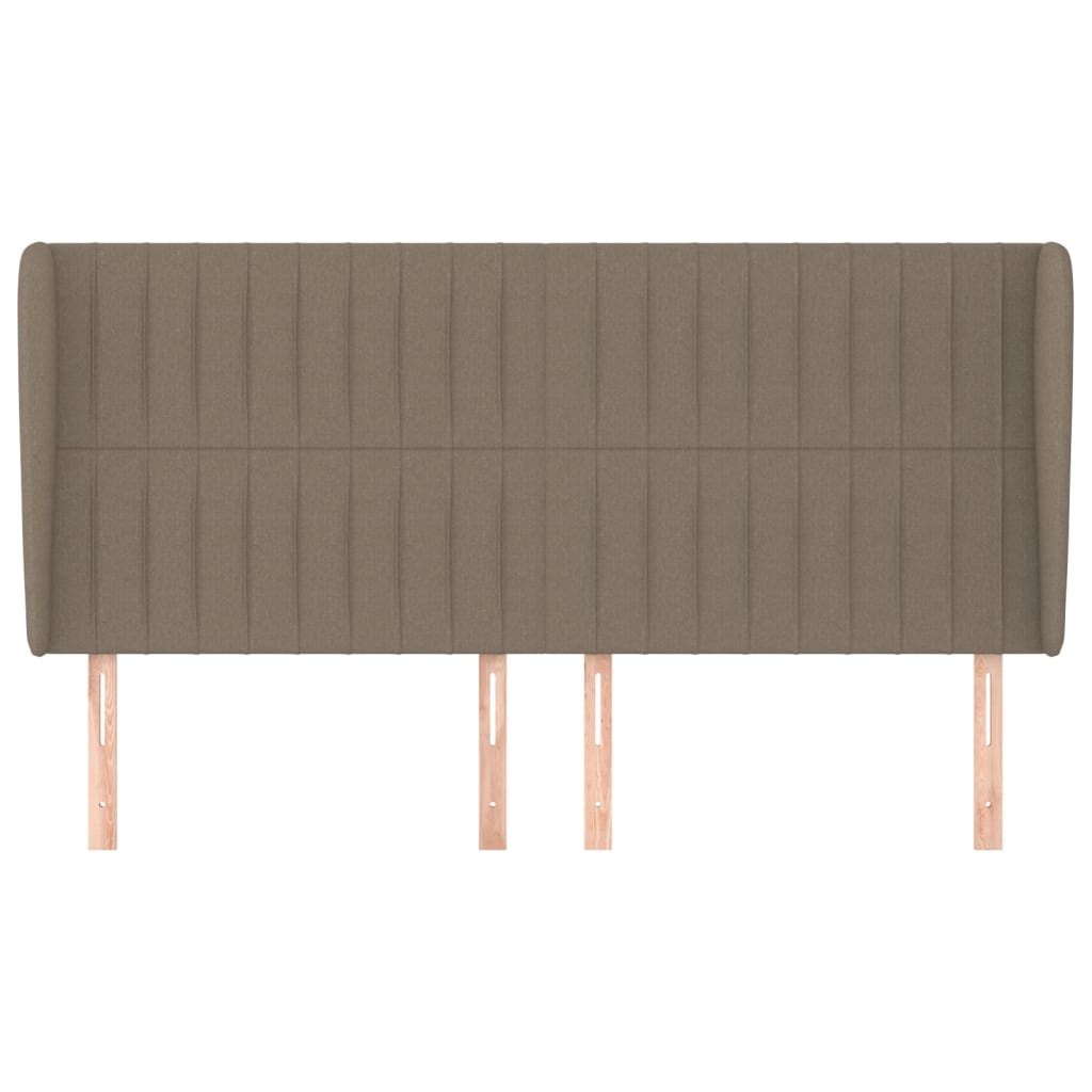 sengegavl med kanter 163x23x118/128 cm stof gråbrun