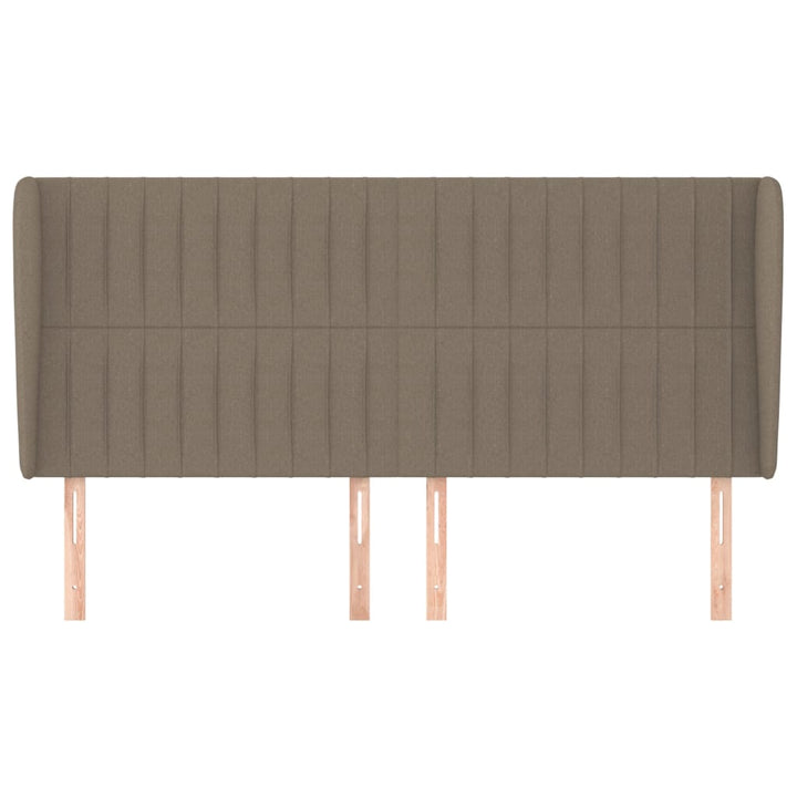 sengegavl med kanter 163x23x118/128 cm stof gråbrun