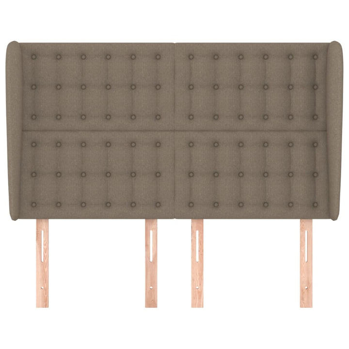sengegavl med kanter 147x23x118/128 cm stof gråbrun