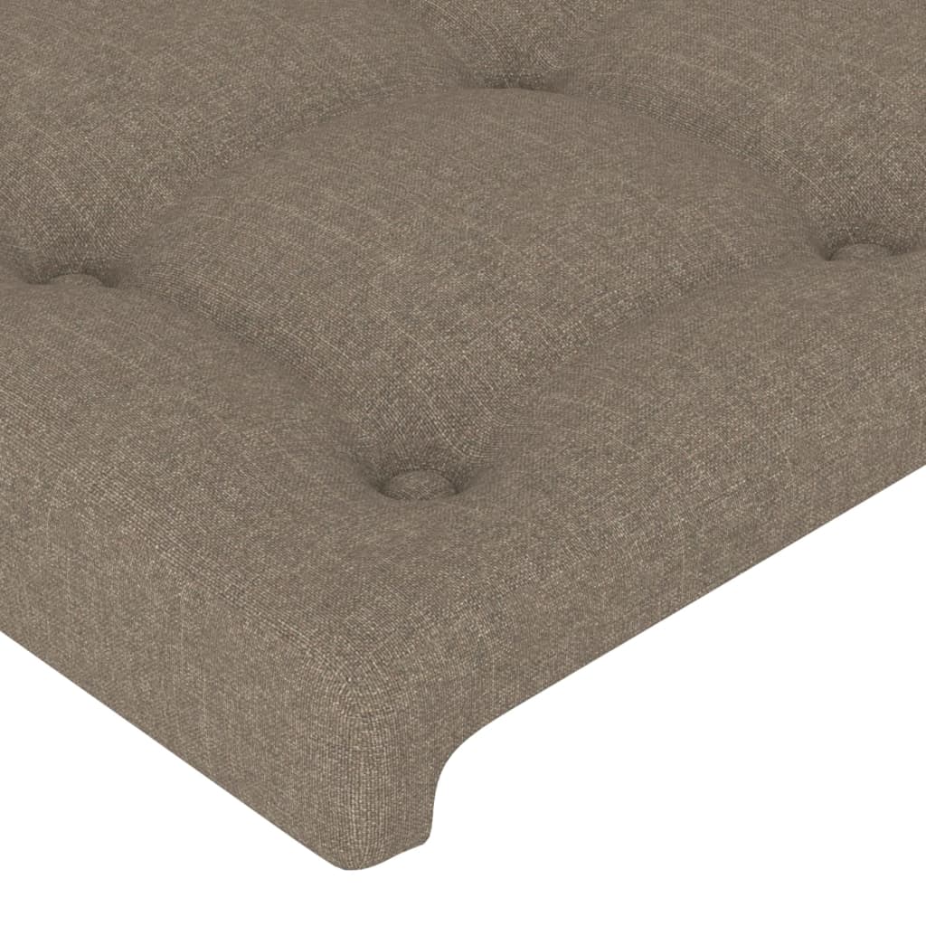 sengegavl med kanter 147x23x118/128 cm stof gråbrun