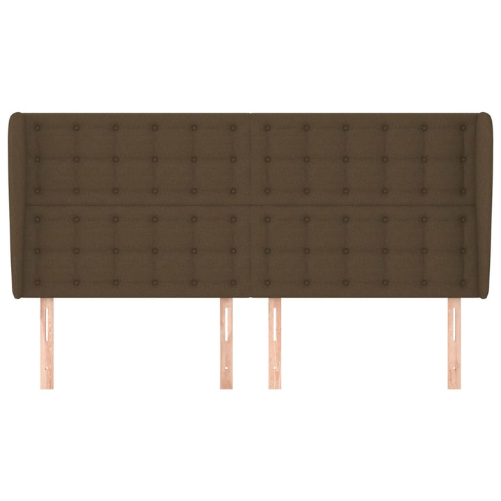 sengegavl med kanter 163x23x118/128 cm stof mørkebrun