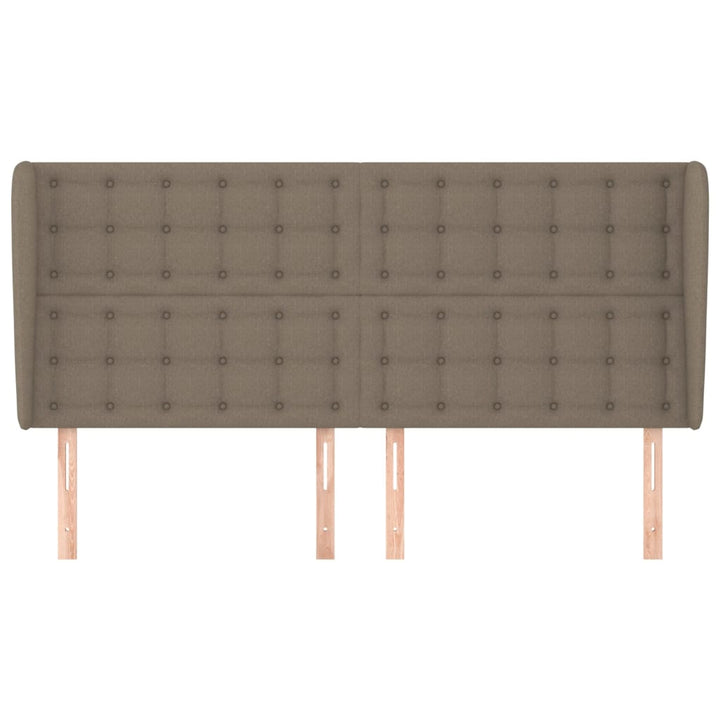 sengegavl med kanter 163x23x118/128 cm stof gråbrun