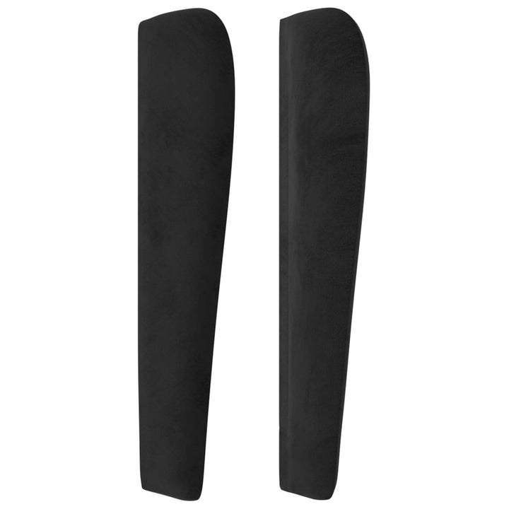 sengegavl med kanter 147x23x118/128 cm fløjl sort