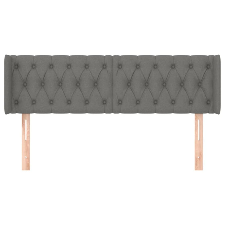 sengegavl med kanter 163x16x78/88 cm stof mørkegrå