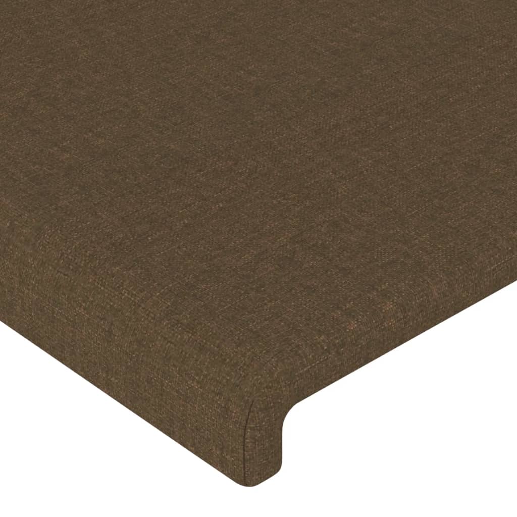 sengegavl med kanter 147x16x118/128 cm stof mørkebrun
