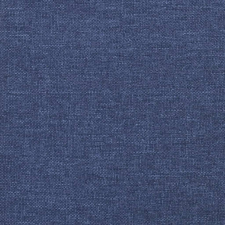 sengegavl med kanter 147x16x118/128 cm stof blå