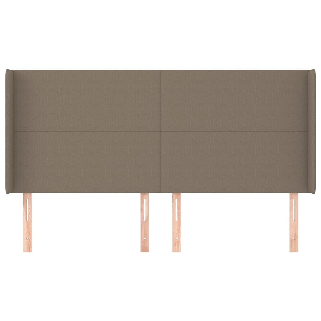 sengegavl med kanter 163x16x118/128 cm stof gråbrun