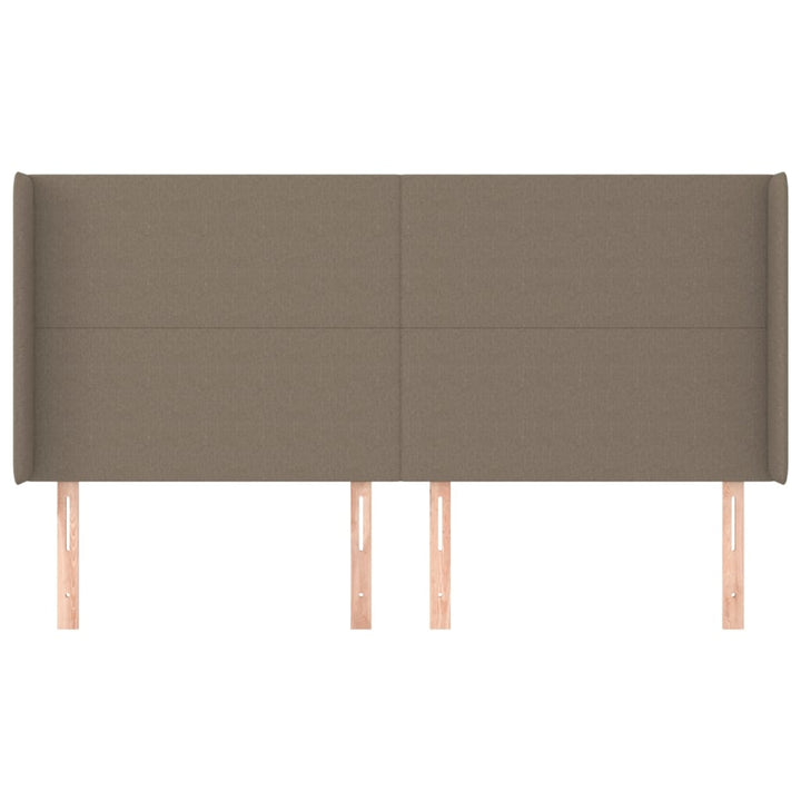 sengegavl med kanter 163x16x118/128 cm stof gråbrun
