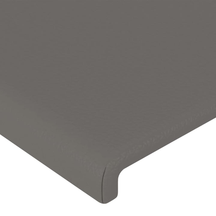 sengegavl med kanter 147x16x118/128 cm kunstlæder grå