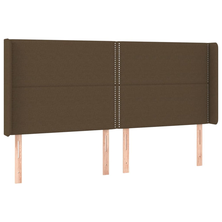 sengegavl med kanter 163x16x118/128 cm stof mørkebrun