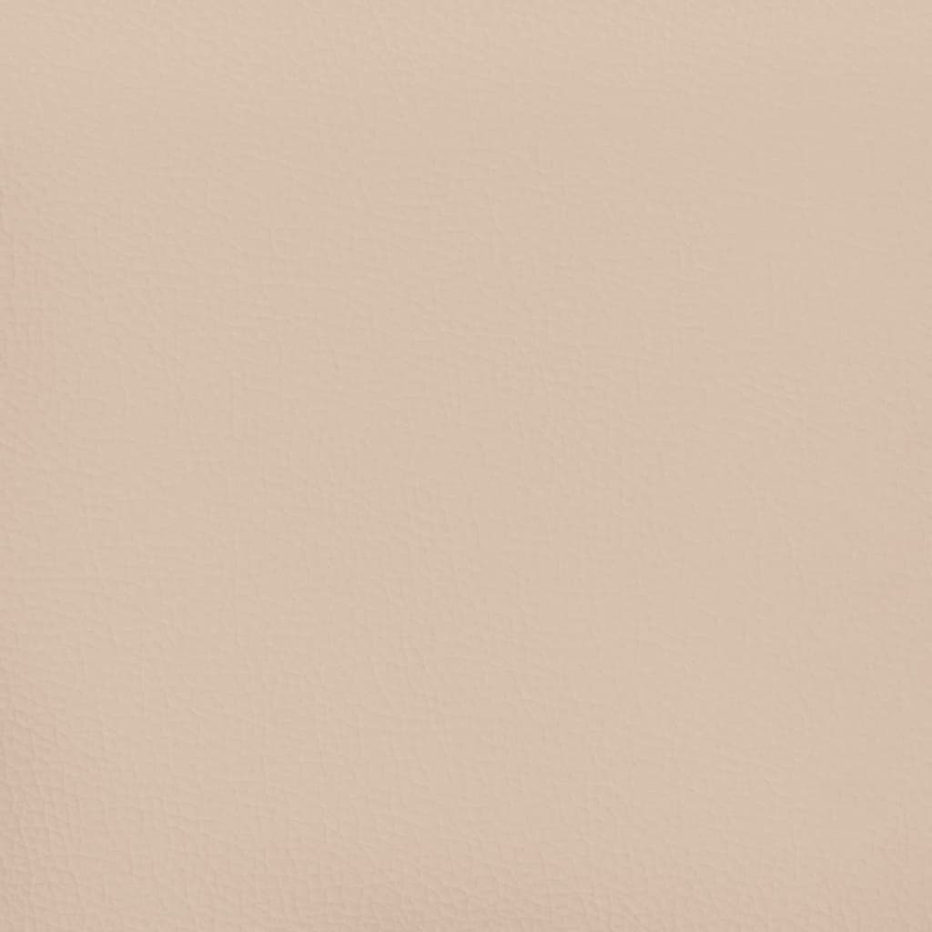 sengegavl med kanter 147x16x118/128 cm kunstlæder cappuccino