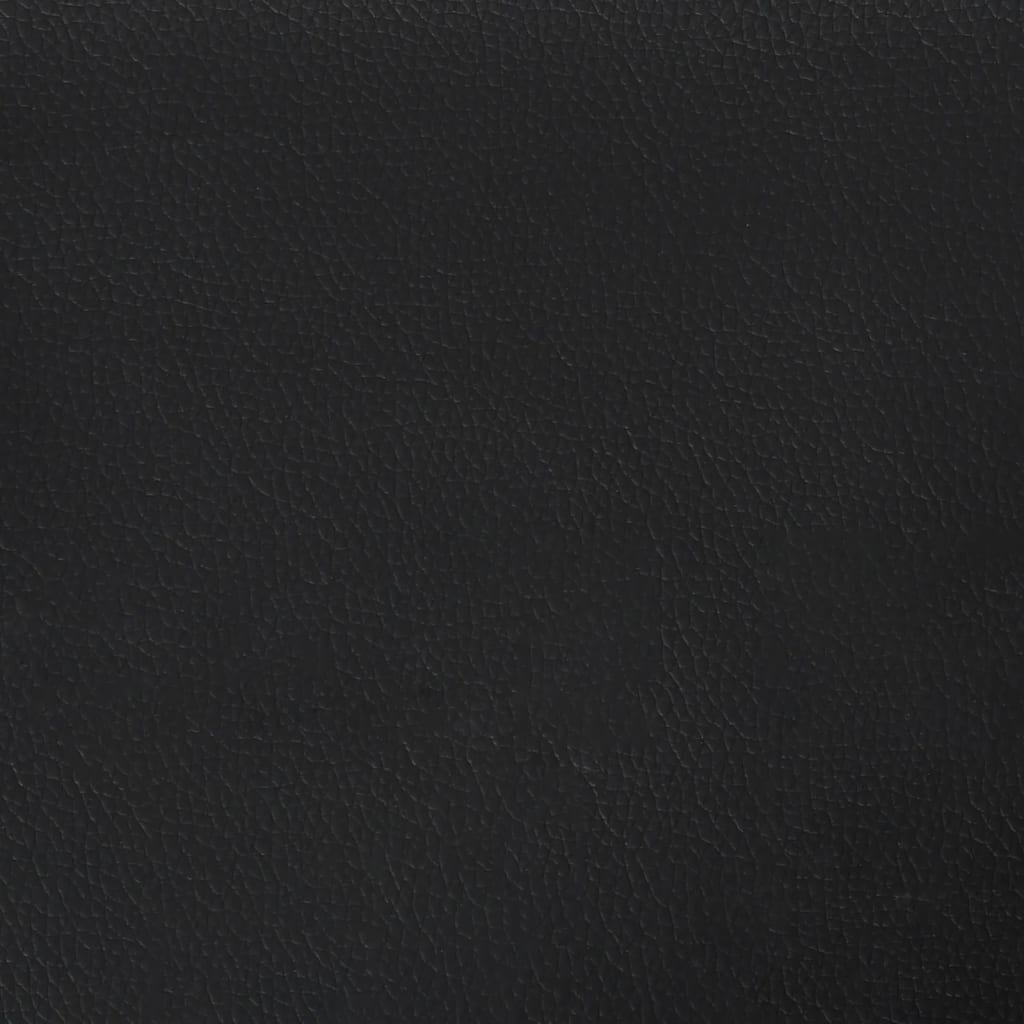 sengegavl med kanter 163x16x118/128 cm kunstlæder sort