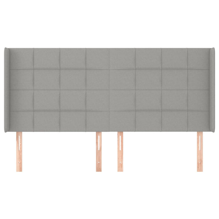 sengegavl med kanter 163x16x118/128 cm stof lysegrå