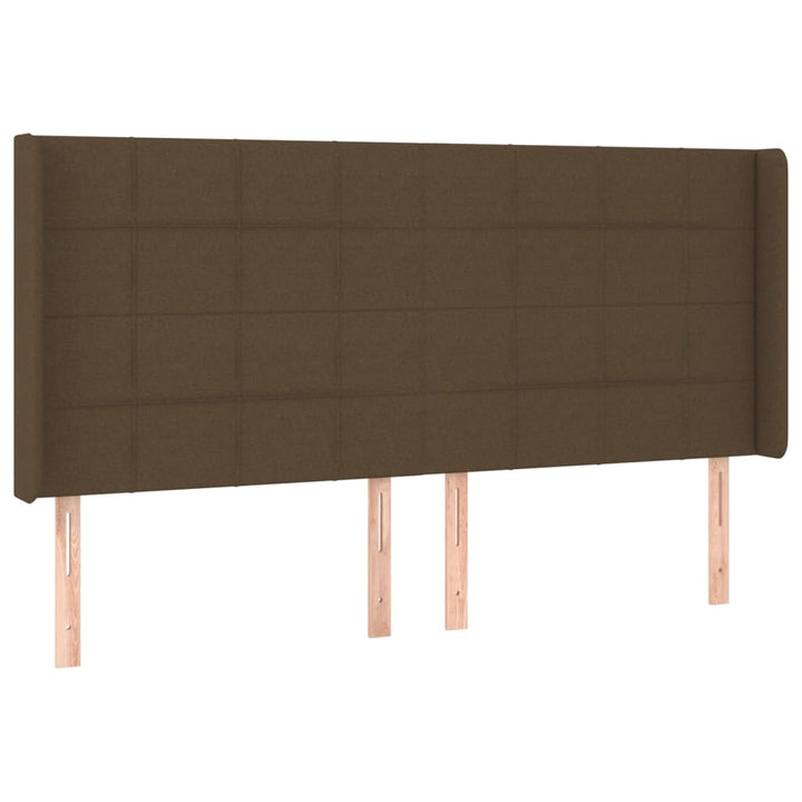 sengegavl med kanter 163x16x118/128 cm stof mørkebrun