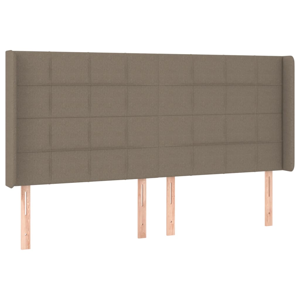 sengegavl med kanter 163x16x118/128 cm stof gråbrun