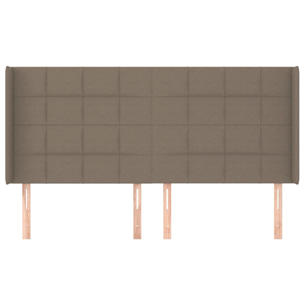 sengegavl med kanter 163x16x118/128 cm stof gråbrun