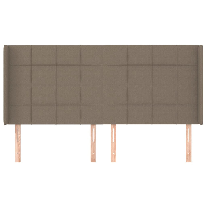 sengegavl med kanter 163x16x118/128 cm stof gråbrun
