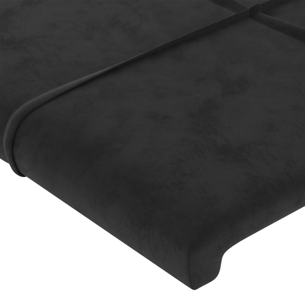 sengegavl med kanter 163x16x118/128 cm fløjl sort