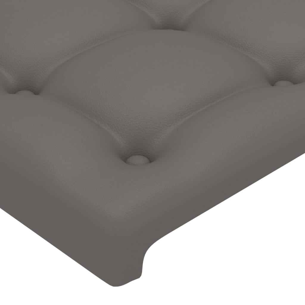 sengegavl med kanter 147x16x118/128 cm kunstlæder grå