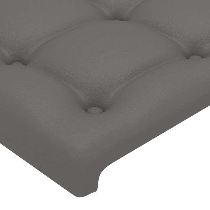 sengegavl med kanter 147x16x118/128 cm kunstlæder grå