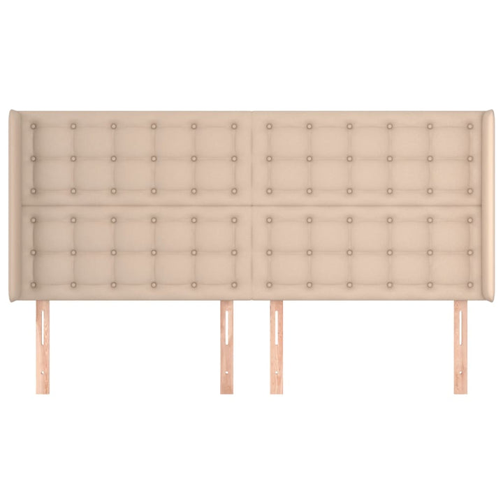 sengegavl med kanter 163x16x118/128 cm kunstlæder cappuccino