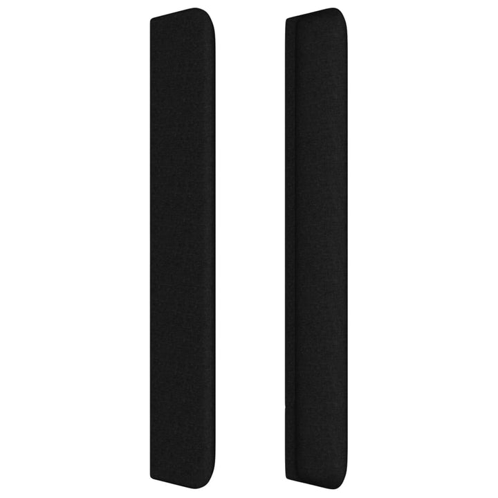 sengegavl med kanter 147x16x118/128 cm stof sort